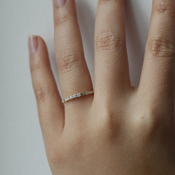 deco-influenced rose gold wedding band catbird - Picture 3 of 3